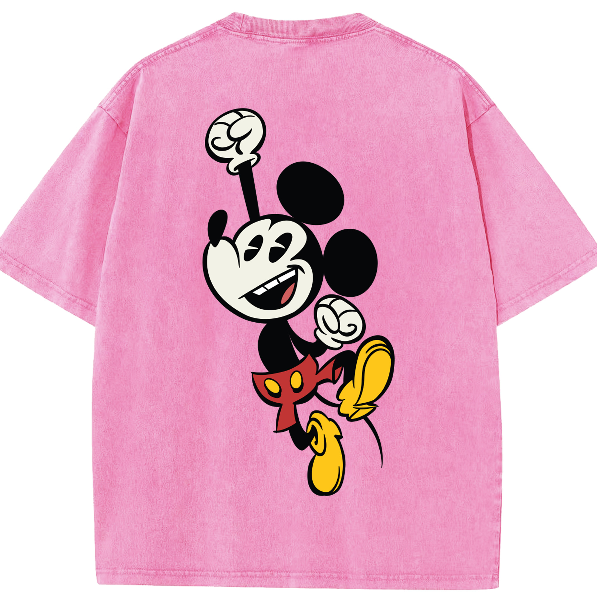 （画像用） ミッキーマウス Mickey Mouse 綿100% ヴィンテージ風 半袖Tシャツ（背面プリント）